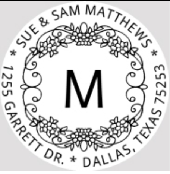 Designer Monogram Address Seal Size 1-5/8